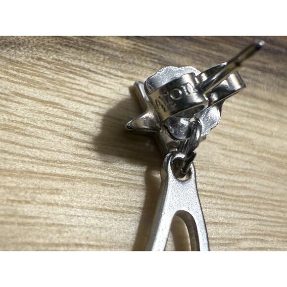 Dangle Vintage Avon Shooting Star Earrings W/ Ring Silver Tone Metal Set - Picture 4 of 11